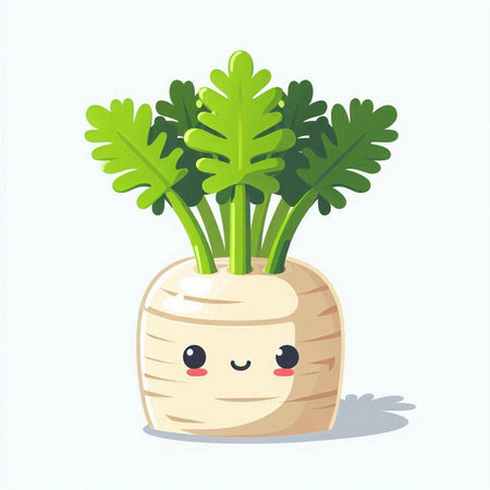 Cute kawaii celery isolated on white background. Vector illustration.のイラスト素材