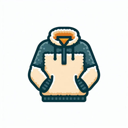 Winter jacket icon. Vector illustration. Isolated on white background.のイラスト素材