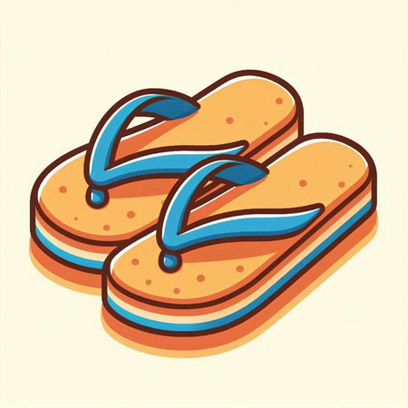 Flip-flops icon. Vector illustration in cartoon style.のイラスト素材