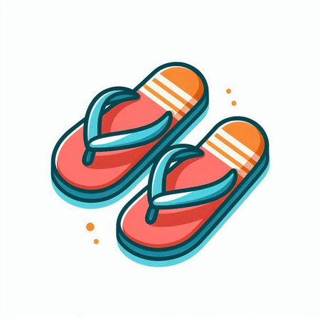 Flip-flops icon. Vector illustration. Isolated on white background.のイラスト素材