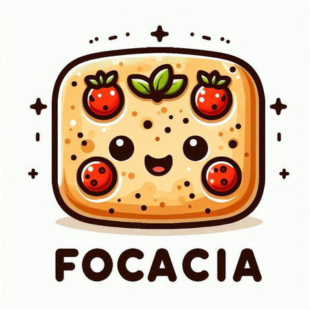Cute kawaii vector illustration of a square piece of bread with strawberries.のイラスト素材