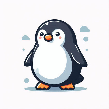 Penguin vector illustration. Cute cartoon penguin character.のイラスト素材