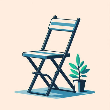 Illustration of a chair in a flat style. Vector illustration.のイラスト素材