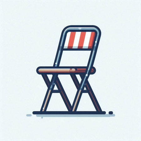 Deck chair in flat style. Vector illustration isolated on white background.のイラスト素材