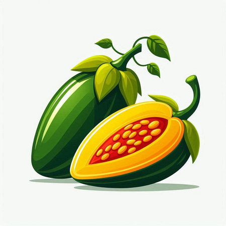 Passion fruit vector illustration isolated on white background. Exotic fruit.のイラスト素材