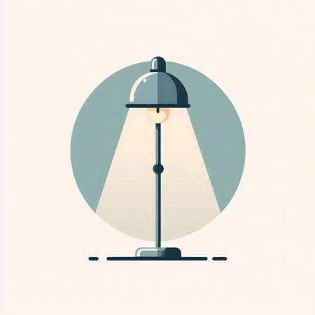 Illustration of a lamp in a flat style. Vector illustration.のイラスト素材