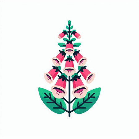 Christmas tree with bells. Vector illustration in a flat style on a white background.のイラスト素材