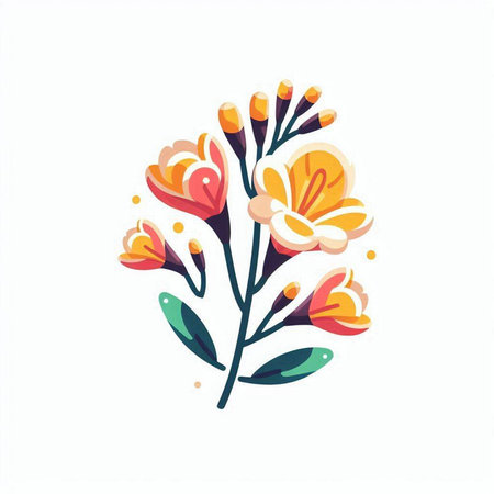 Cute hand drawn flower vector illustration in doodle style.のイラスト素材