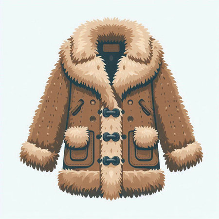 Vector image of a fur coat on a white background. Cartoon style.のイラスト素材