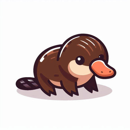 Cute cartoon duckling isolated on white background. Vector illustration.のイラスト素材