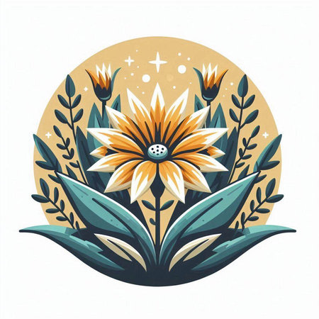 Greeting card with flowers. Floral background. Vector illustration.のイラスト素材