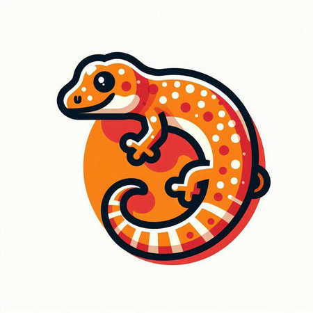 Gecko on a white background. Vector illustration of a gecko.のイラスト素材