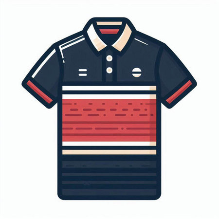 Polo shirt isolated on white background. Vector illustration in flat style.のイラスト素材