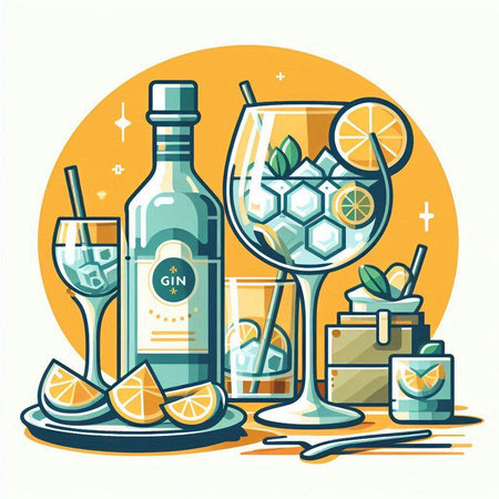 Cocktail set. Vector illustration in flat style. Colorful cartoon style.のイラスト素材