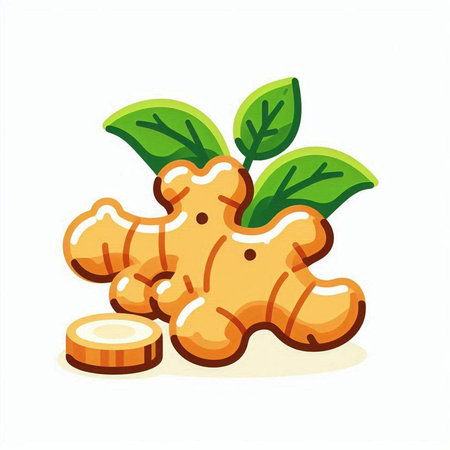 Ginger root isolated on white background. Vector illustration. Eps 10.のイラスト素材