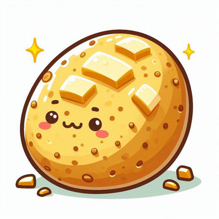 Illustration of a Cute Biscuit Mascot Characterのイラスト素材