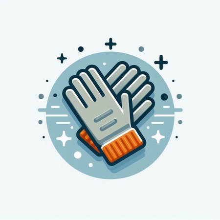 Gloves icon. Cleaning service concept. Vector illustration in flat styleのイラスト素材