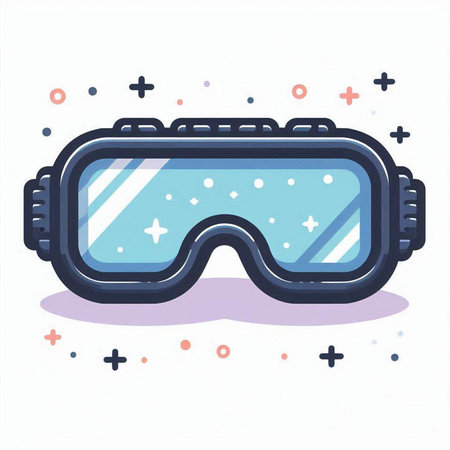 Ski goggles on white background. Vector illustration in flat style.のイラスト素材