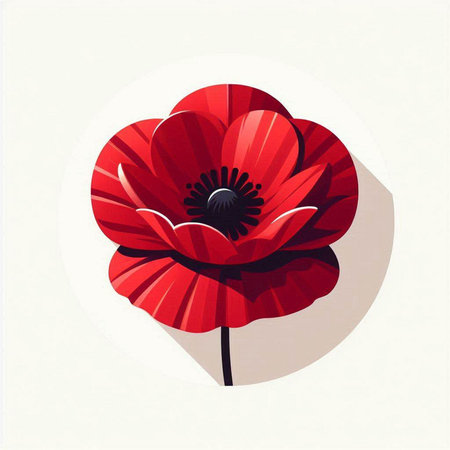 Red poppies on white background. Vector illustration for your designのイラスト素材