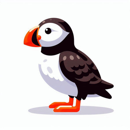 Puffin isolated on a white background. Vector illustration. Eps 10.のイラスト素材