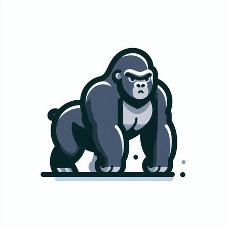 Vector illustration of a gorilla. Isolated on a white background.のイラスト素材