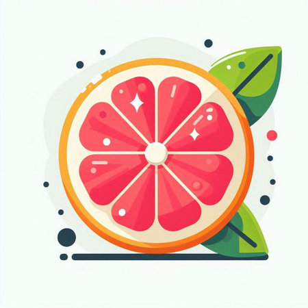 Citrus fruit icon. Vector illustration in flat cartoon style.のイラスト素材