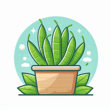 Aloe vera plant in a pot. Vector flat illustration.のイラスト素材