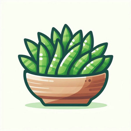 Succulent plant in a pot, vector illustration in cartoon styleのイラスト素材