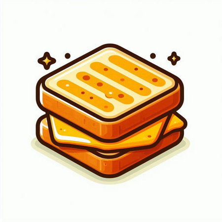 Illustration of a sandwich on a white background. Vector illustration.のイラスト素材