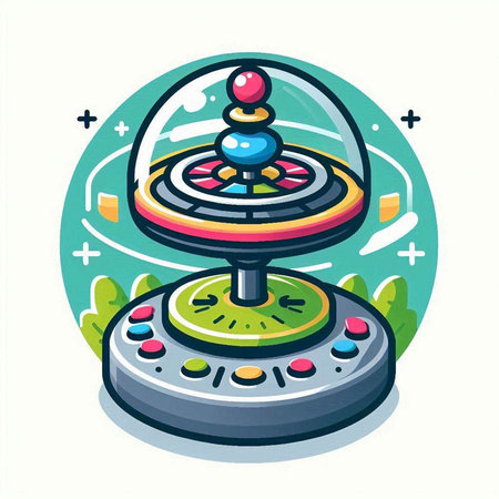 Videogame joystick on white background. Vector cartoon illustration.のイラスト素材
