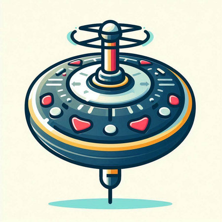 Futuristic spaceship, cartoon vector illustration isolated on white background.のイラスト素材