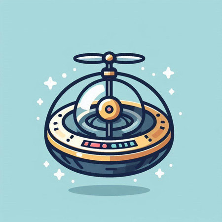 Helicopter icon. Vector illustration in cartoon style on blue background.のイラスト素材