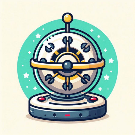 Roulette wheel in cartoon style. Vector illustration of game machine.のイラスト素材