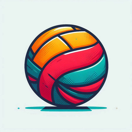 Colorful Volleyball Ball Illustration. Vector illustration of sport ball.のイラスト素材