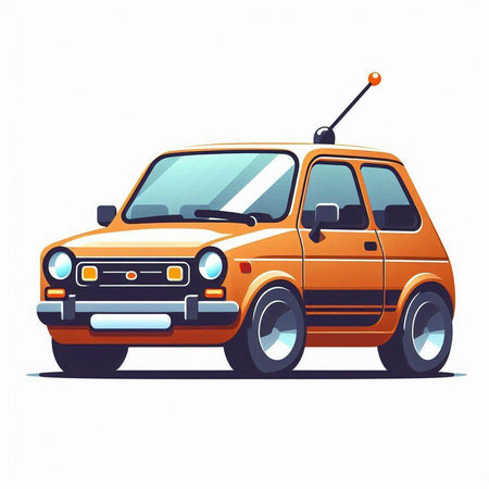 Vector illustration of retro car. Isolated on a white background.のイラスト素材