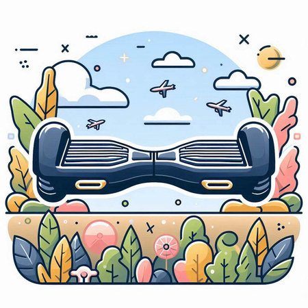 Modern flat style vector illustration of hoverboard or gyroscooter.のイラスト素材