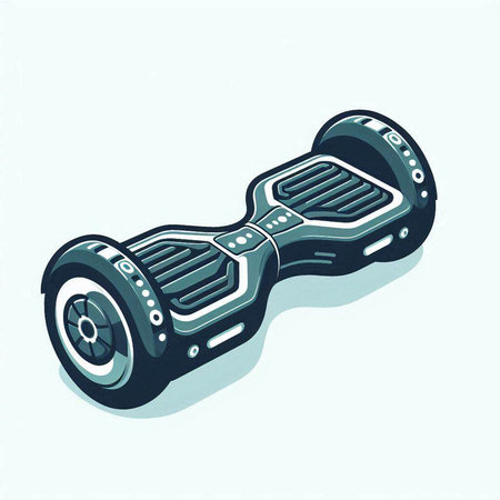 Close up of hoverboard or gyroscooter isolated on white backgroundのイラスト素材