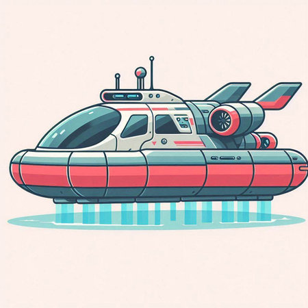 Cartoon submarine on a white background. Vector illustration in cartoon style.のイラスト素材