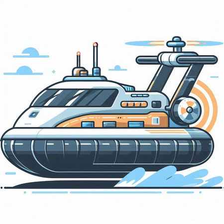 Vector illustration of a submarine in the sky. Design element for poster, card, banner.のイラスト素材