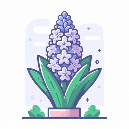 Hyacinth flower in a pot. Vector illustration in flat styleのイラスト素材