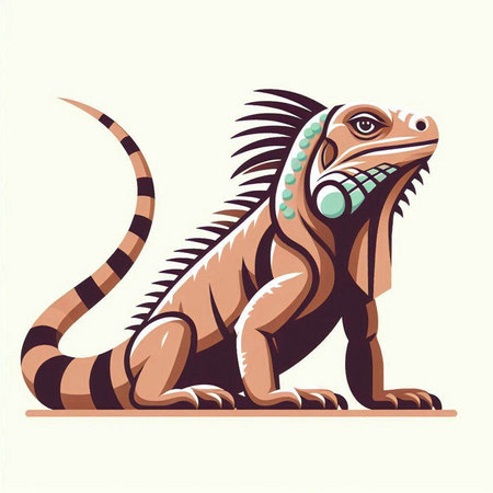 Iguana vector illustration. Isolated on a white background.のイラスト素材