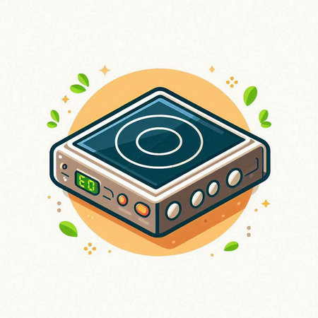 Electronic turntable icon. Vector illustration in flat style.のイラスト素材