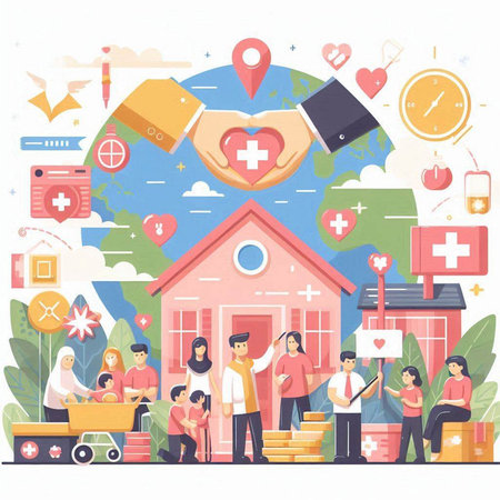 Medical insurance, health care and medicine concept. Vector flat graphic design illustrationのイラスト素材