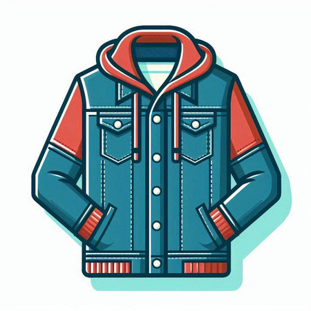 Men's winter jacket isolated on a white background. Vector illustration.のイラスト素材
