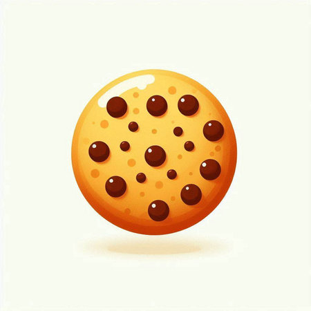 Illustration of a chocolate chip cookie isolated on a white background.のイラスト素材