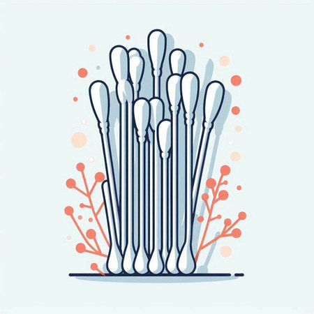 Cotton swabs icon. Vector illustration of cotton swabs.のイラスト素材