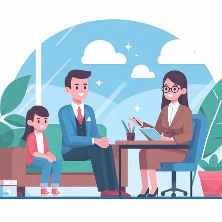 Man and woman sitting at table in living room. Flat vector illustration.のイラスト素材