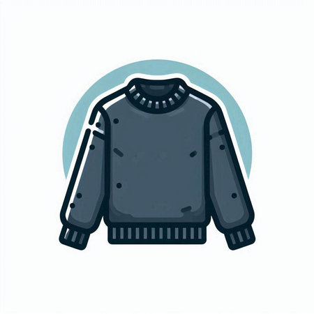 Woolen Sweater Icon. Vector illustration in flat style.のイラスト素材