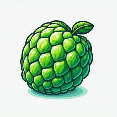 Custard apple icon isolated on white background. Vector illustration.のイラスト素材