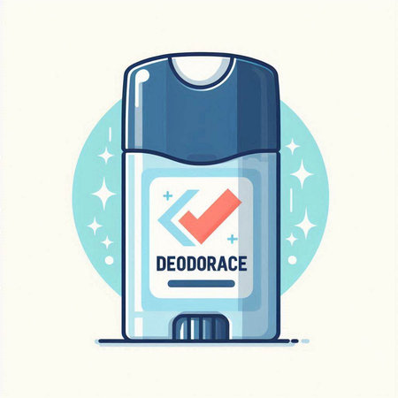 Vector illustration of deodorant with check mark in flat style.のイラスト素材